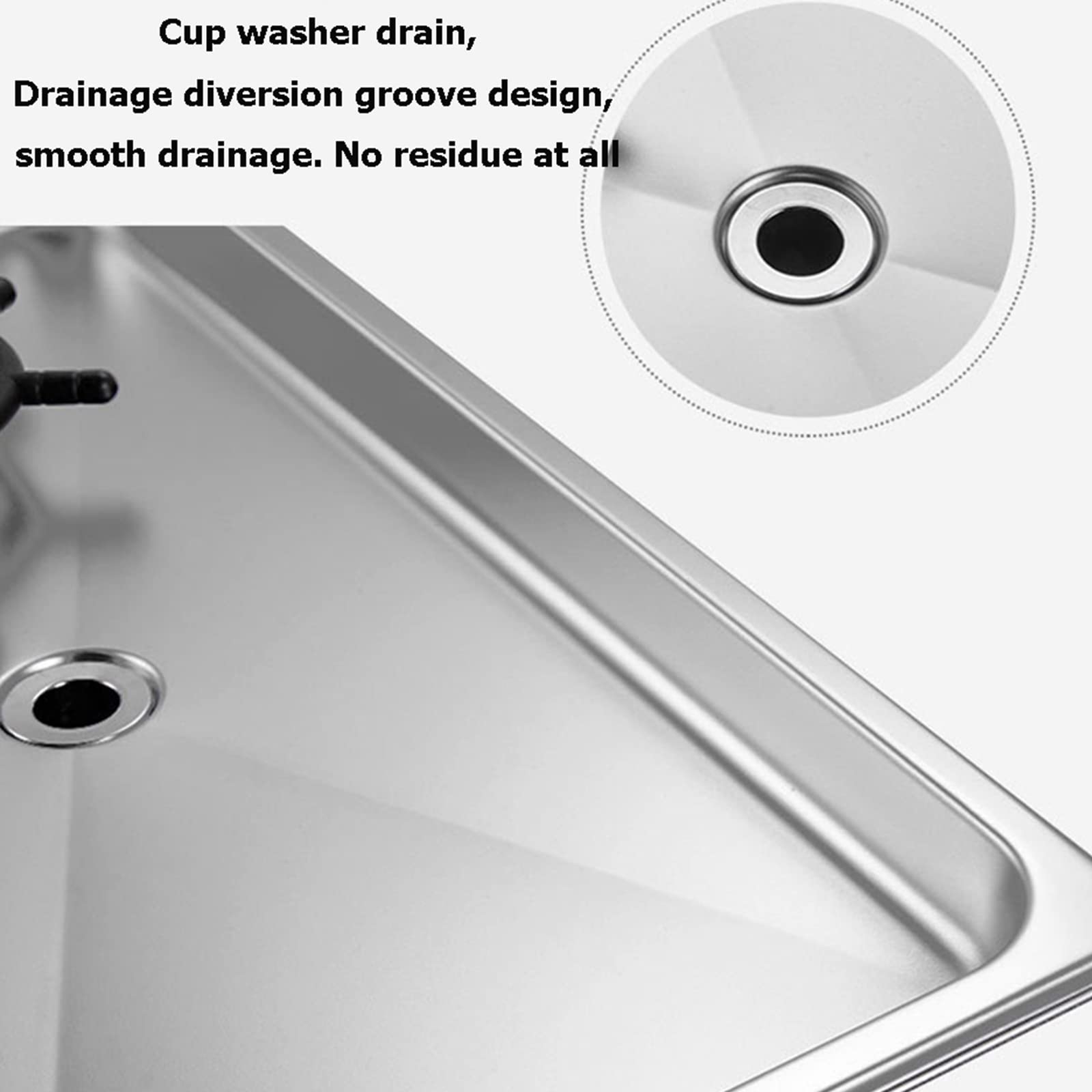Lavavasos, enjuagador de vidrio para fregadero de cocina, lavabotellas de acero inoxidable con bandeja de drenaje, descarga automática de 360°, para su bar, restaurante, cafeterías, tienda de té con