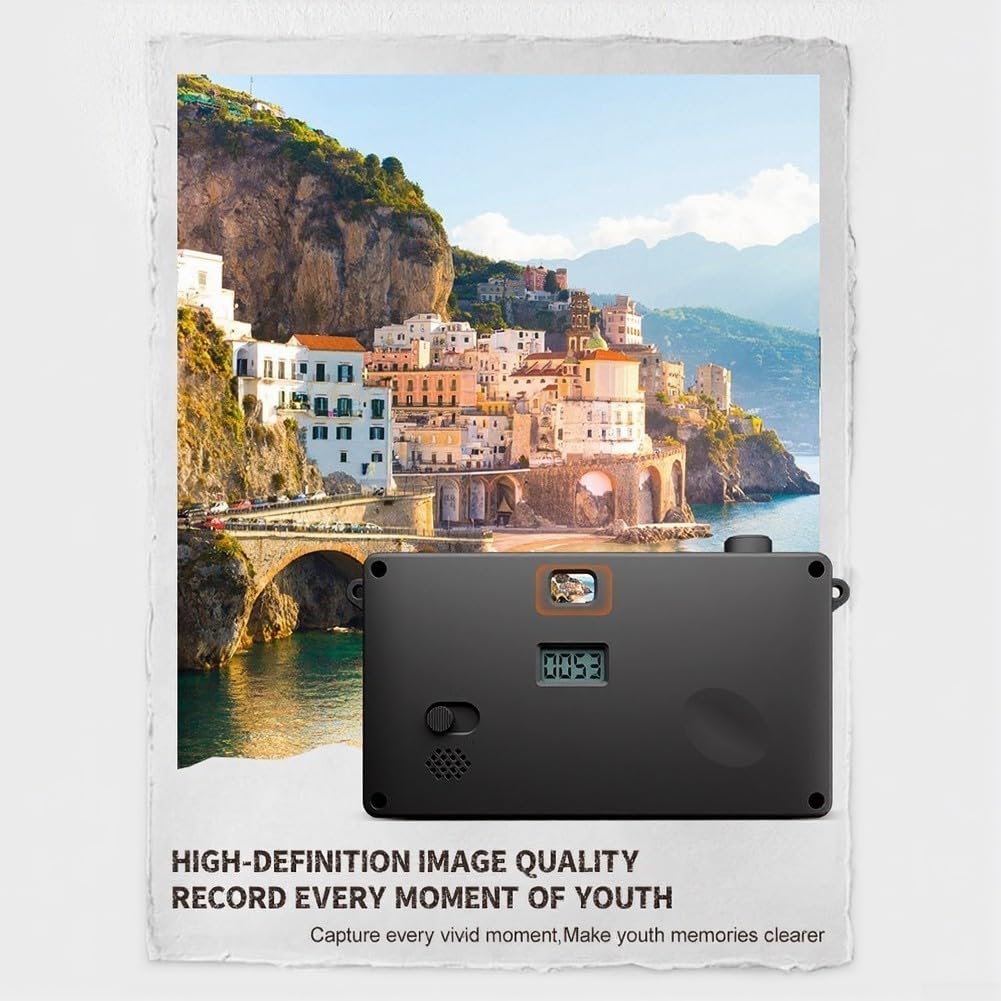 Fotocamera digitale retrò da 13 MP, leggera e compatta per viaggiare facilmente, avventura, ricordi, puntare e scattare fotografie, per principianti, bambini, studenti (nero)