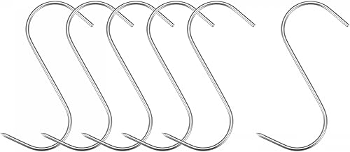 uxcell Ganchos de carne de 3.94 pulgadas, gancho en S de acero inoxidable de 0.12 pulgadas de grosor para procesamiento de carne, pollo y pescado de