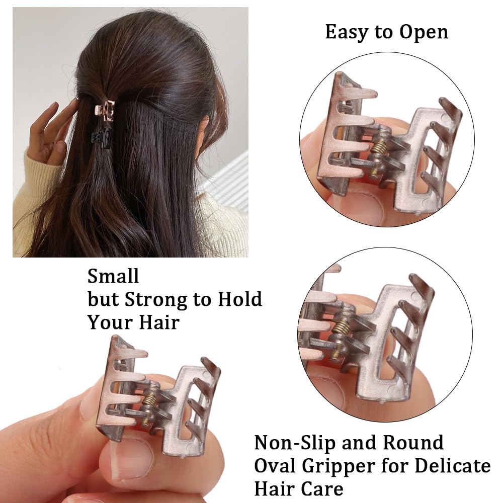 12Pcs Small Hair Clips for Women, Small Claw Clips for Thin Thick Hair, No-Slip Grip Leopard Print Jaw Clip Mini Claw Clips Tiny Hair Accessories for Women Girls Tortoise & Black (Style A) - Image 3
