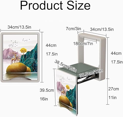 Miniatura 7 de JHDXL Asiento de banco de zapatos de entrada montado en la pared, taburete plegable de madera maciza, taburete cambiador de zapatos, silla plegable