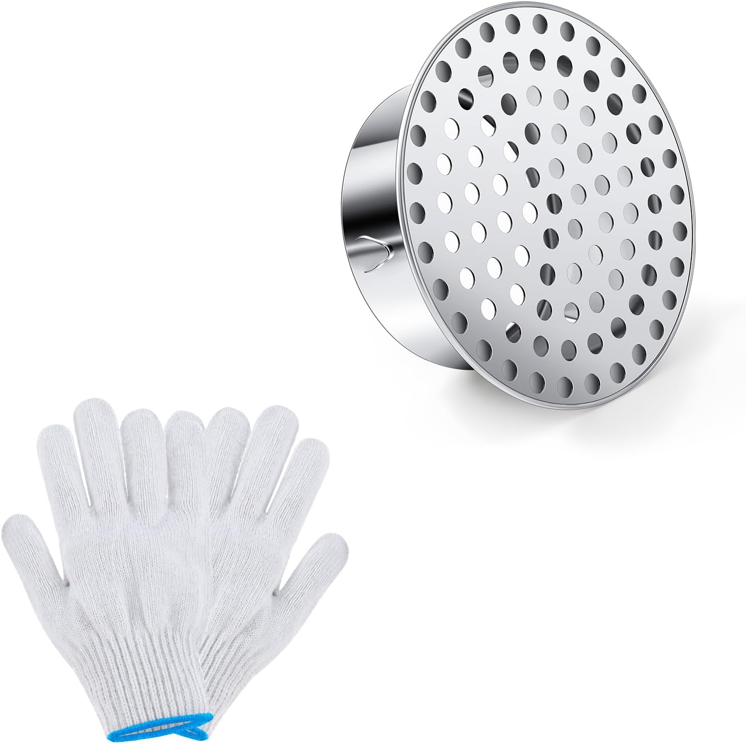 Moxweyeni 1 Pcs PVC Termination Cap for 3" Inner Diameter, Mesh Screen Vent Cover 304 Stainless Steel, for Furnace & Roof Vent Cap, Round Air Outlet Exhaust Water Drains Pipe with Gloves