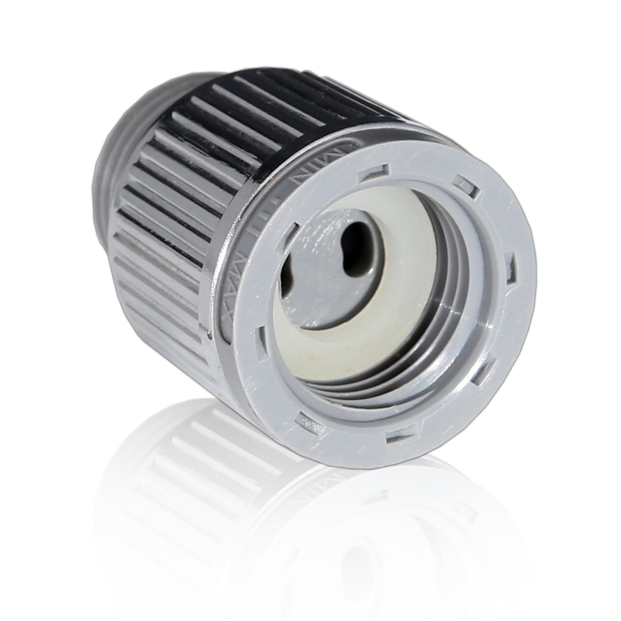 Lowenergie Silver Water Saving Shower Head With Stop Valve – Eco-Regular Flow, Tool-Free Screw-On Fit For Boats, Motorhomes, Caravans & Homes