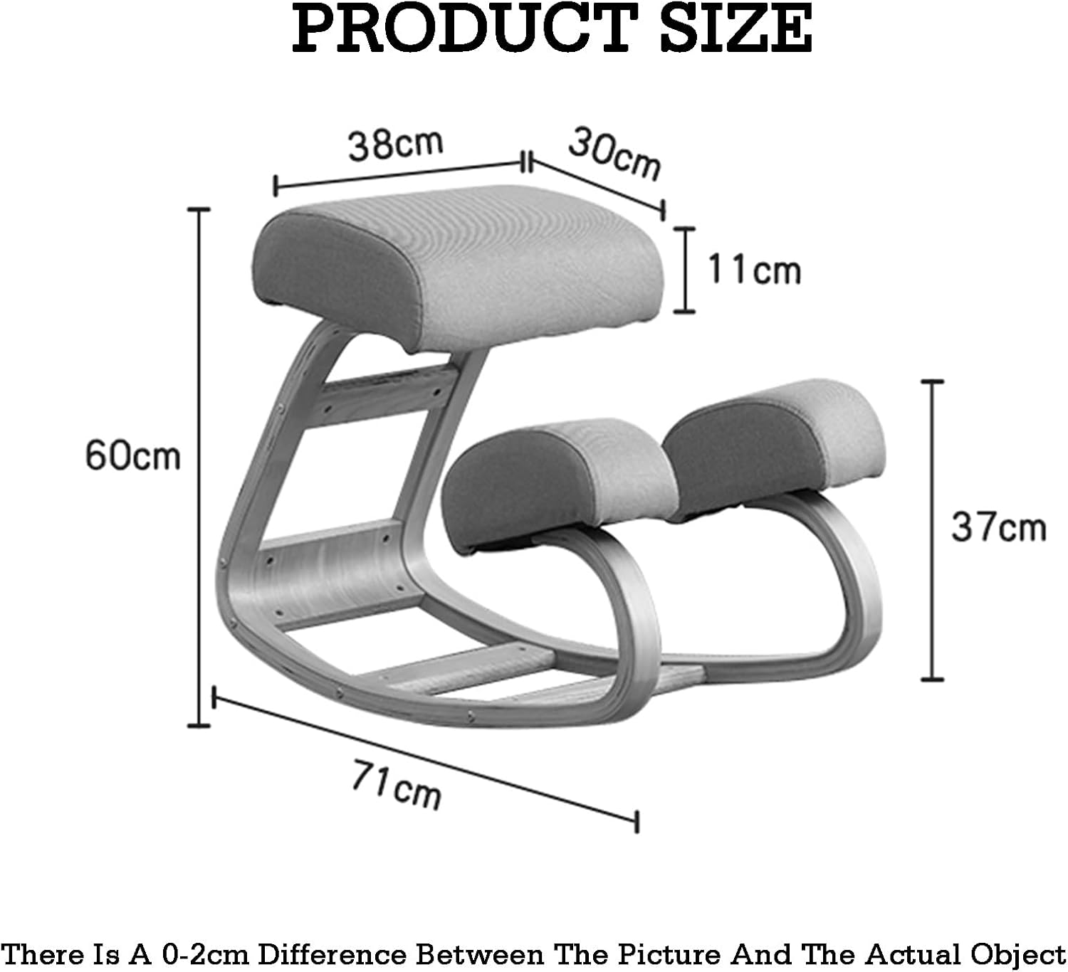 Ergonomic Posture Chair,Kneeling Chair with Highly Resilient Sponge,Wood Adjustable Kneeling Desk Chair,for Work Study from Home(Style 3)