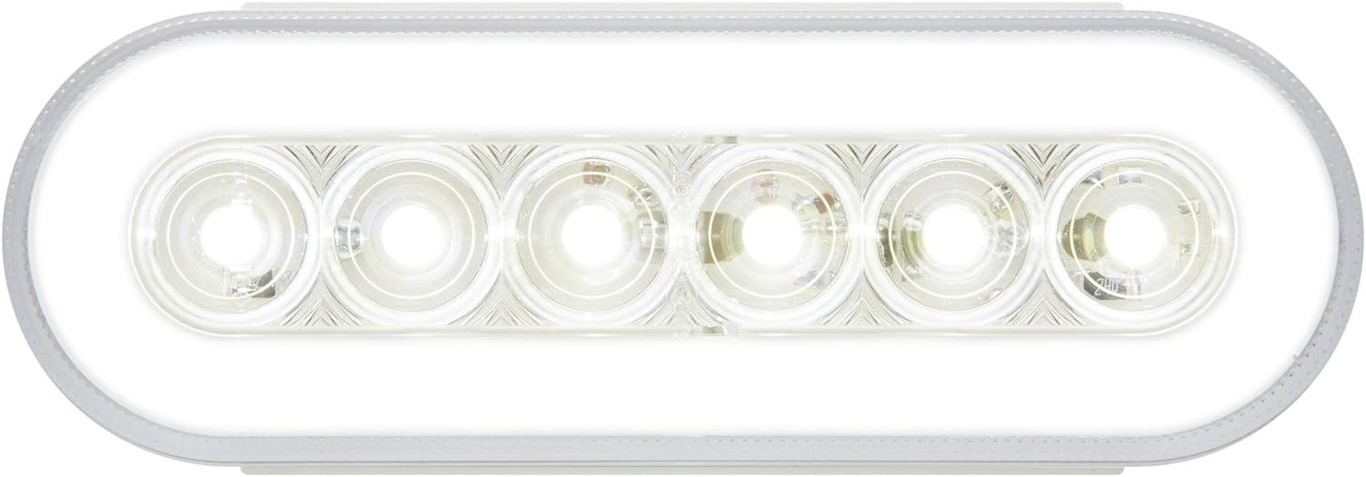OptronicsBUL111CBP Clear 6' Oval Sealed LED Back-Up Light, Glolight, Dot, White