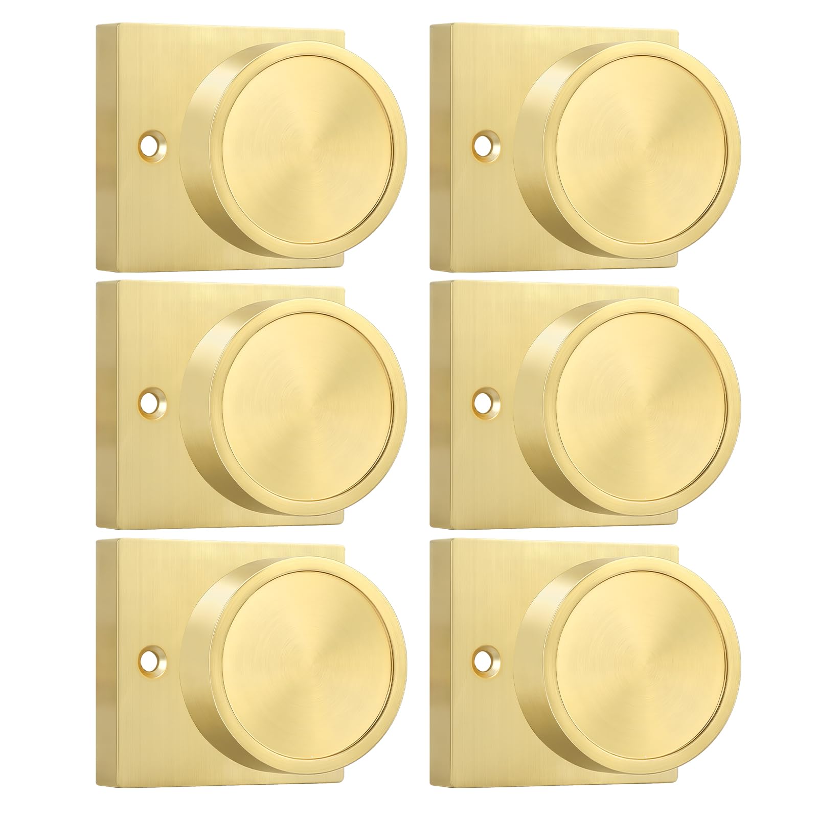 Goldenwarm Gold Door Knobs Dummy, No-Turning - 6 Pieces