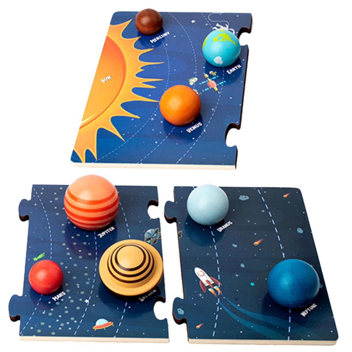 Rompecabezas de Sistema Solar para Niños de Madera de Aprendizaje