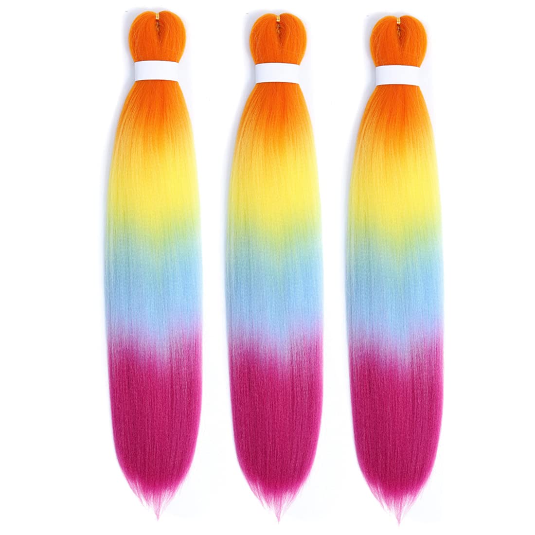 LeticiaRainbow Braiding Hair Pre stretched Braids Kanekalon Braiding Hair Extensions