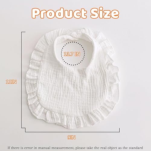 Miniatura 4 de 12 baberos de muselina para bebé, baberos de 4 capas, 100% muselina de algodón para bebés, niñas y niños, baberos de dentición, baberos absorbentes