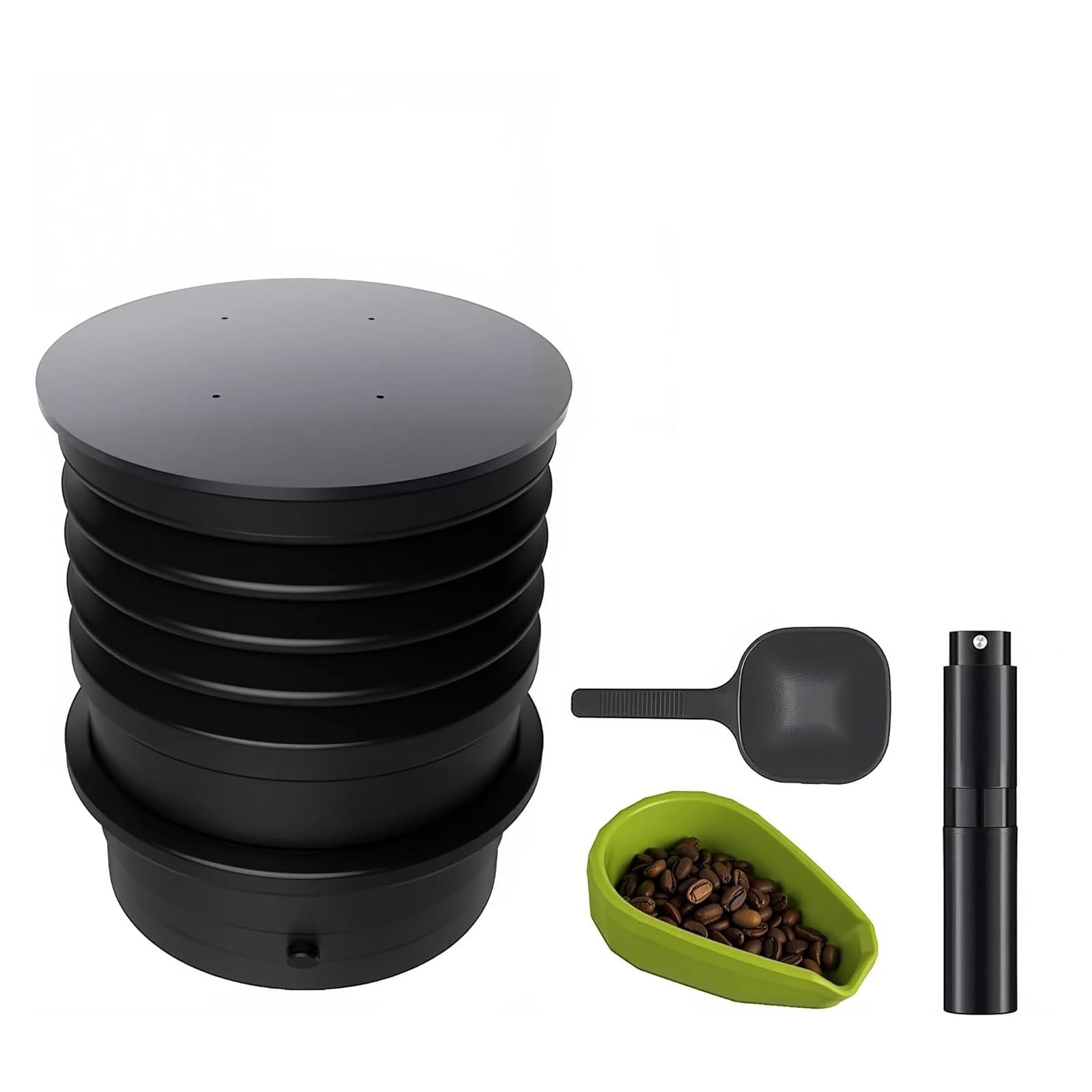 Buxuaaaa 3 Quick-Clean Grinder Accessory with Bellow Bottle & Measuring Tray for Consistent Brewing Efficient Coffee Grinding Systems