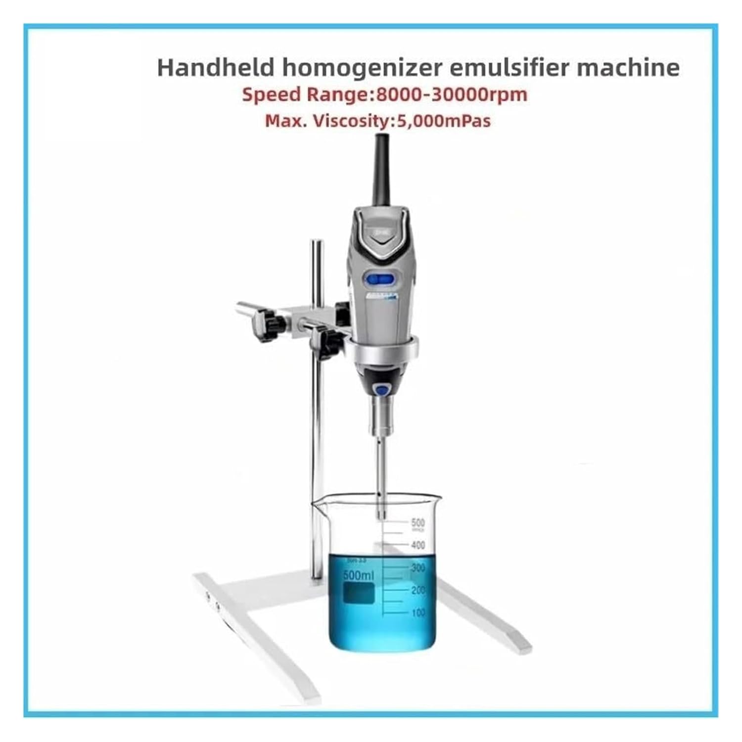 Homogenizer, Ultrasonic Homogenizer High Speed ​​Emulsifying Mixer for Laboratory Portable Disperse Tissues for Cosmetics,Lab Mixer