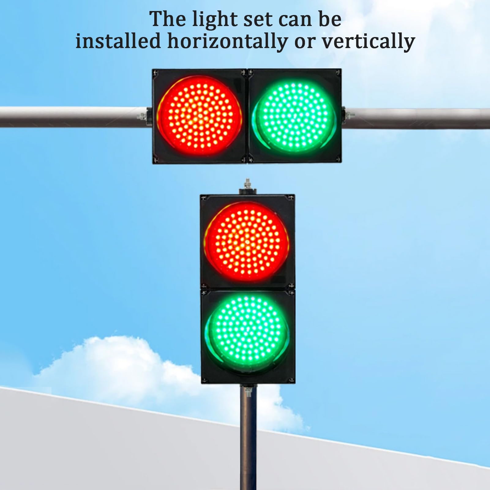 200mm(8inch) 交通信号灯、赤/緑のストップアンドゴーライト