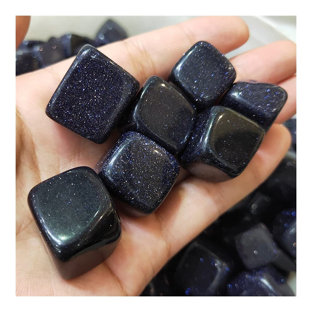 Natürlicher Kristall rau Meditation Wohnkultur Kristall Trommelstein Natürlicher Blauer Sandstein Quarz Kies Würfel Palmenstein Reiki Heilung Meditation Reiki (Size : 500g)