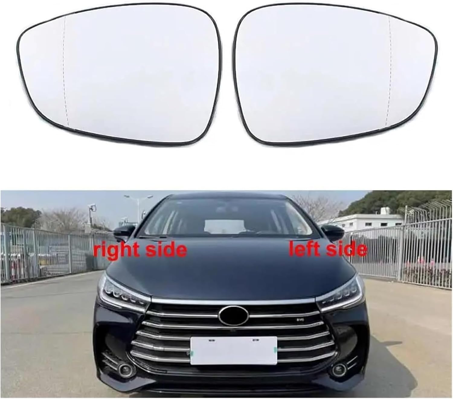 運転席側ドアミラー 用のBYD用 Song用 MAX用 2017 2018年式 オートサイドバックミラーガラス(Right)