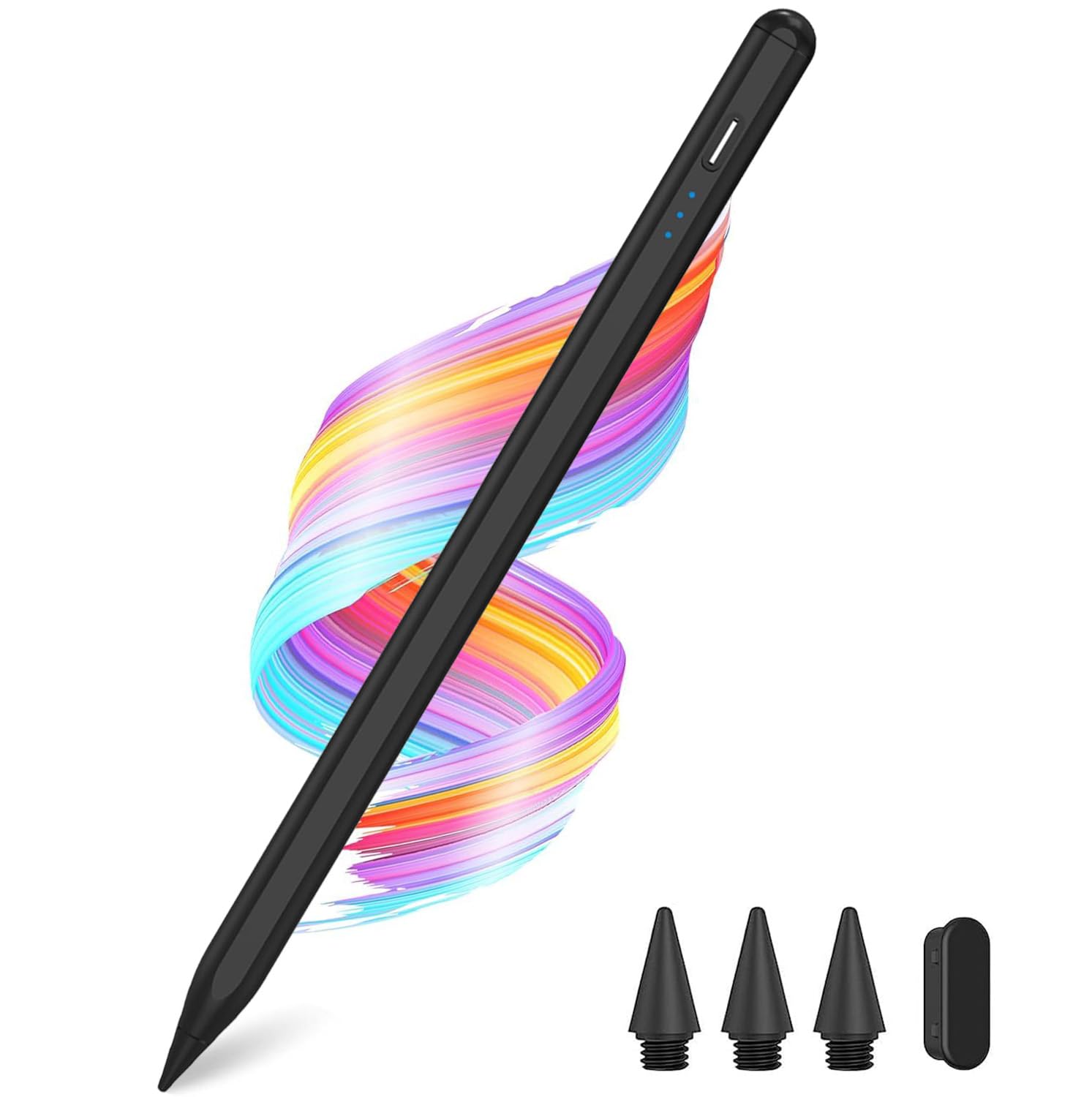 Stylus Pen for Apple iPad A16/11th 2025-2018 iPad Pencil A16/11/10/9/8/7/6,Air 11"/13" M3/M2/5th-3rd,Pro 13"/11"/M4/12.9",Mini A17 Pro/6/5th Stylus Palm Rejection Tilt Sensitivity Fast Charge-Black-image-35