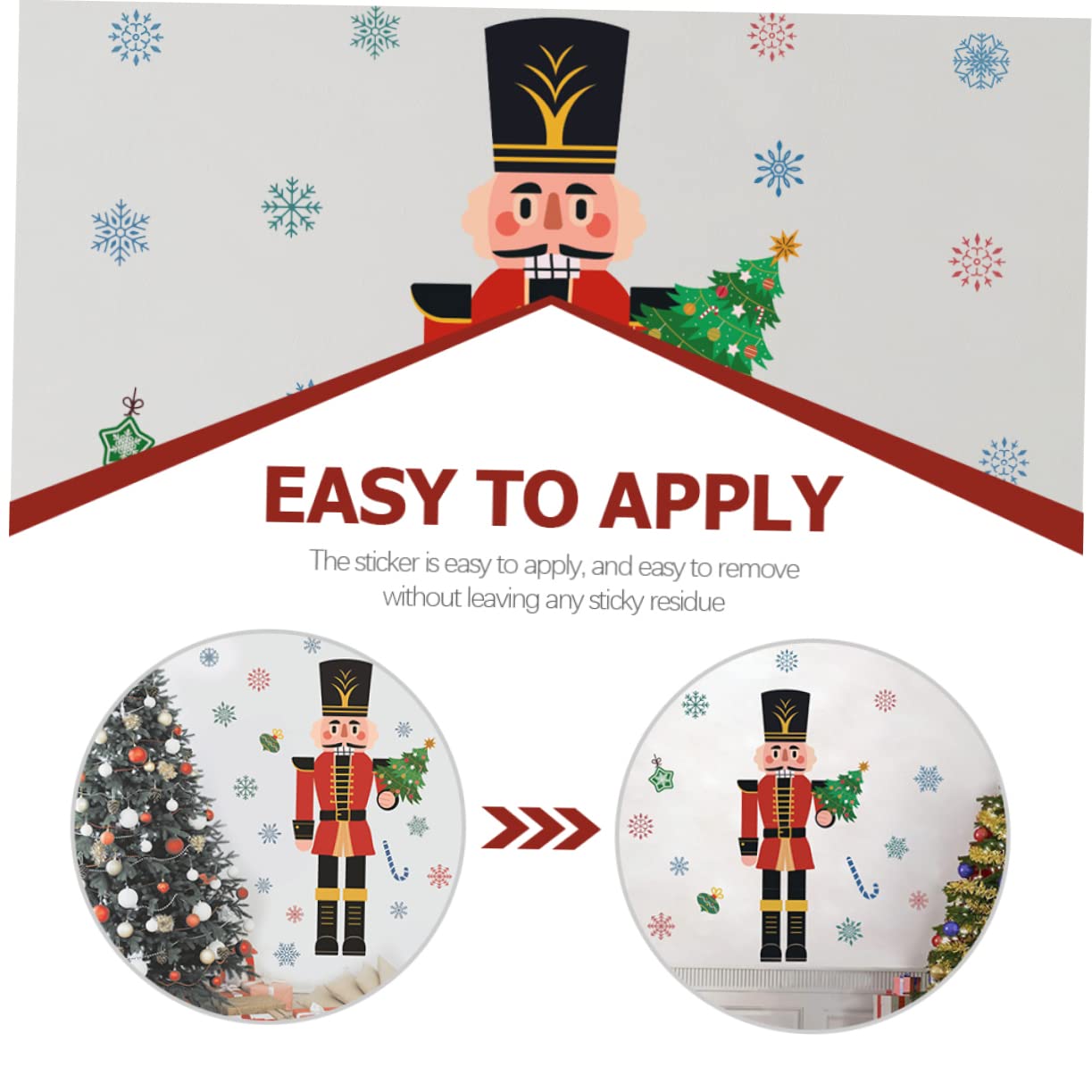 Zerodeko 5stücke Weihnachtlicher Fensteraufkleber Mit Nutcracker-design Selbstklebend Und Abnehmbar Für Dekoration Von Türen Und Wänden Für Festliche Ihrem Zuhause Oder Geschäft