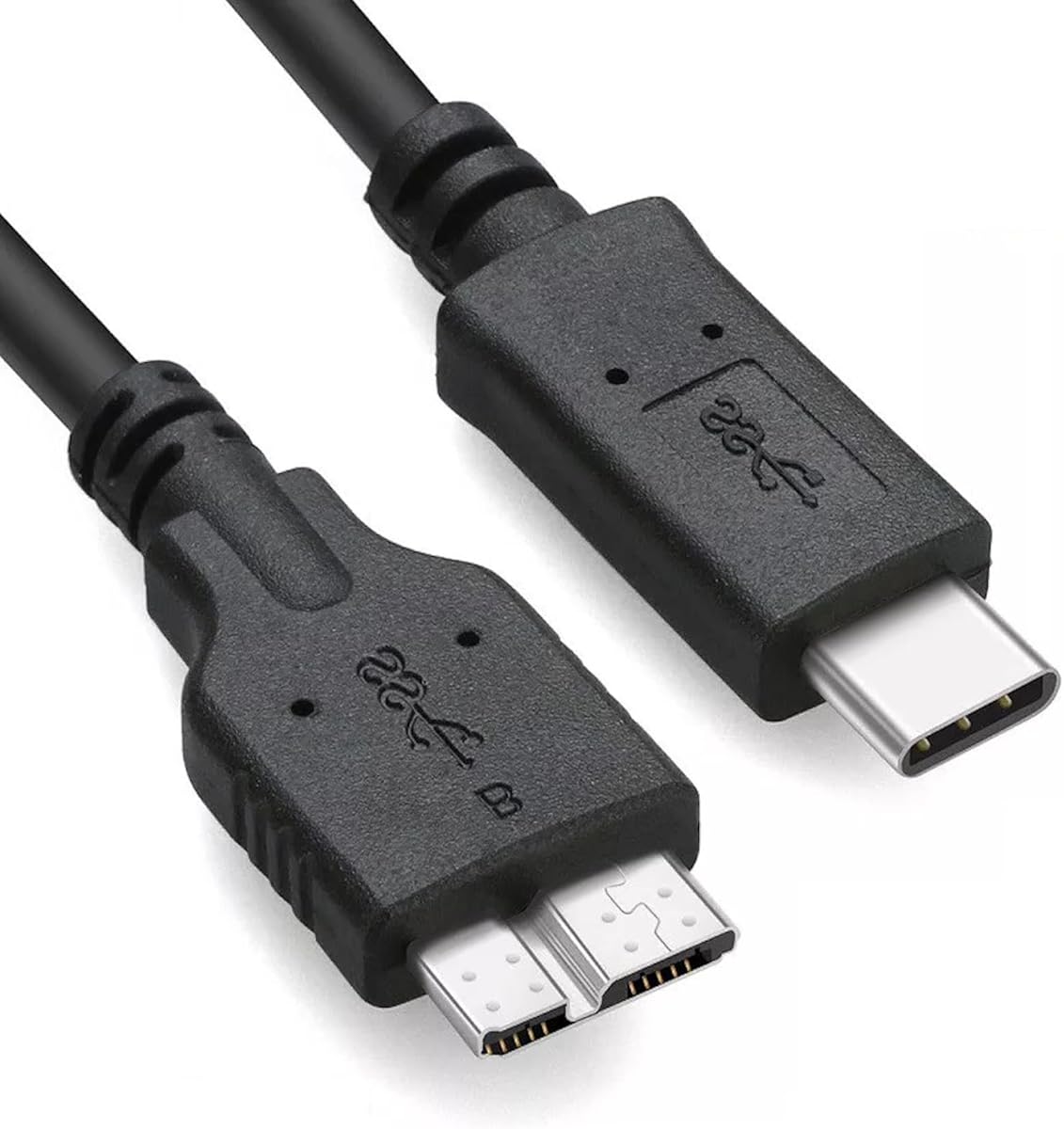 3FT External Hard Drive Cord to USB C for Western Digital WD My Passport, Seagate, Toshiba Canvio, LaCie, etc, Compatible with iPhone 15, PC, Mac, Samsung, LG, Moto, Pixel &amp; Other USB-C Devices
