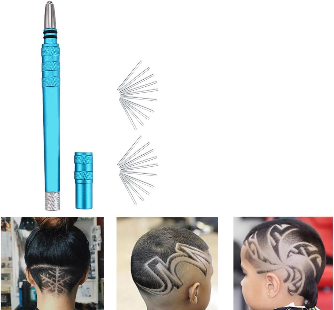 MONEIL Hair Tattoo Trim Styling Engraved Sharping Pen,Updated Engraved Pen + 20 Blades + Gift packed - 4th Generation New Arrival DIY Hair Razor Tool for Hair Beard Eyebrows