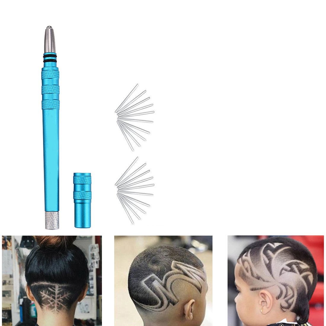 MONEIL Hair Tattoo Trim Styling Engraved Sharping Pen,Updated Engraved Pen + 20 Blades + Gift packed - 4th Generation New Arrival DIY Hair Razor Tool for Hair Beard Eyebrows