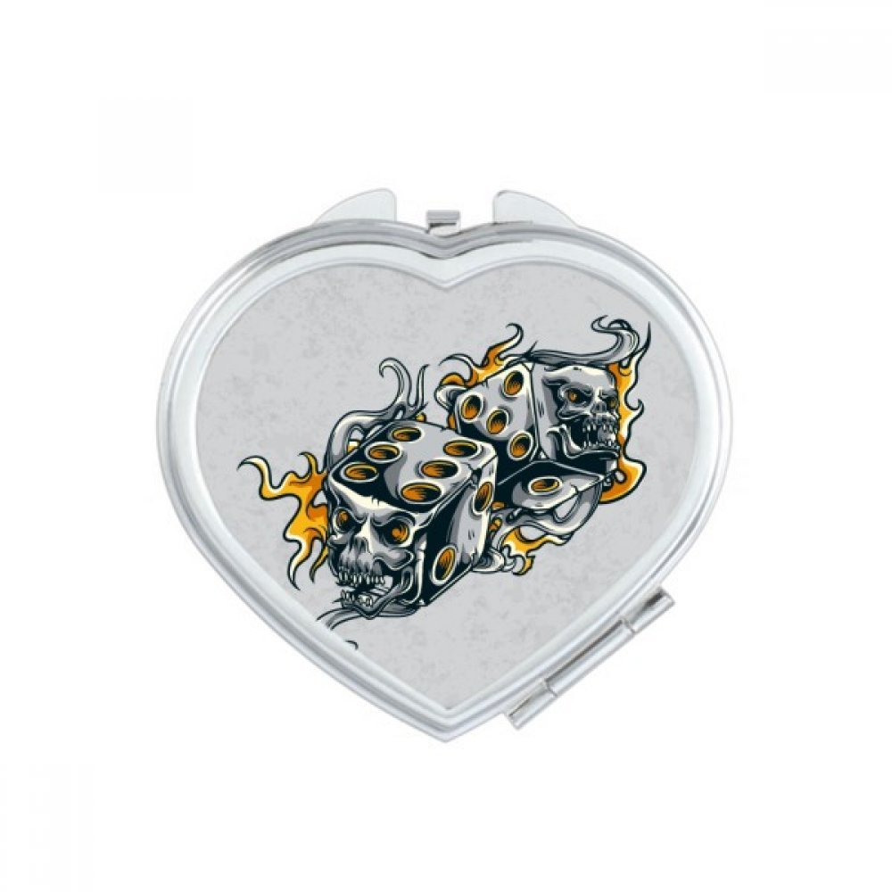 Miroir maquillage compact poker chips illustration de coeur mignon cadeau fait main de poche