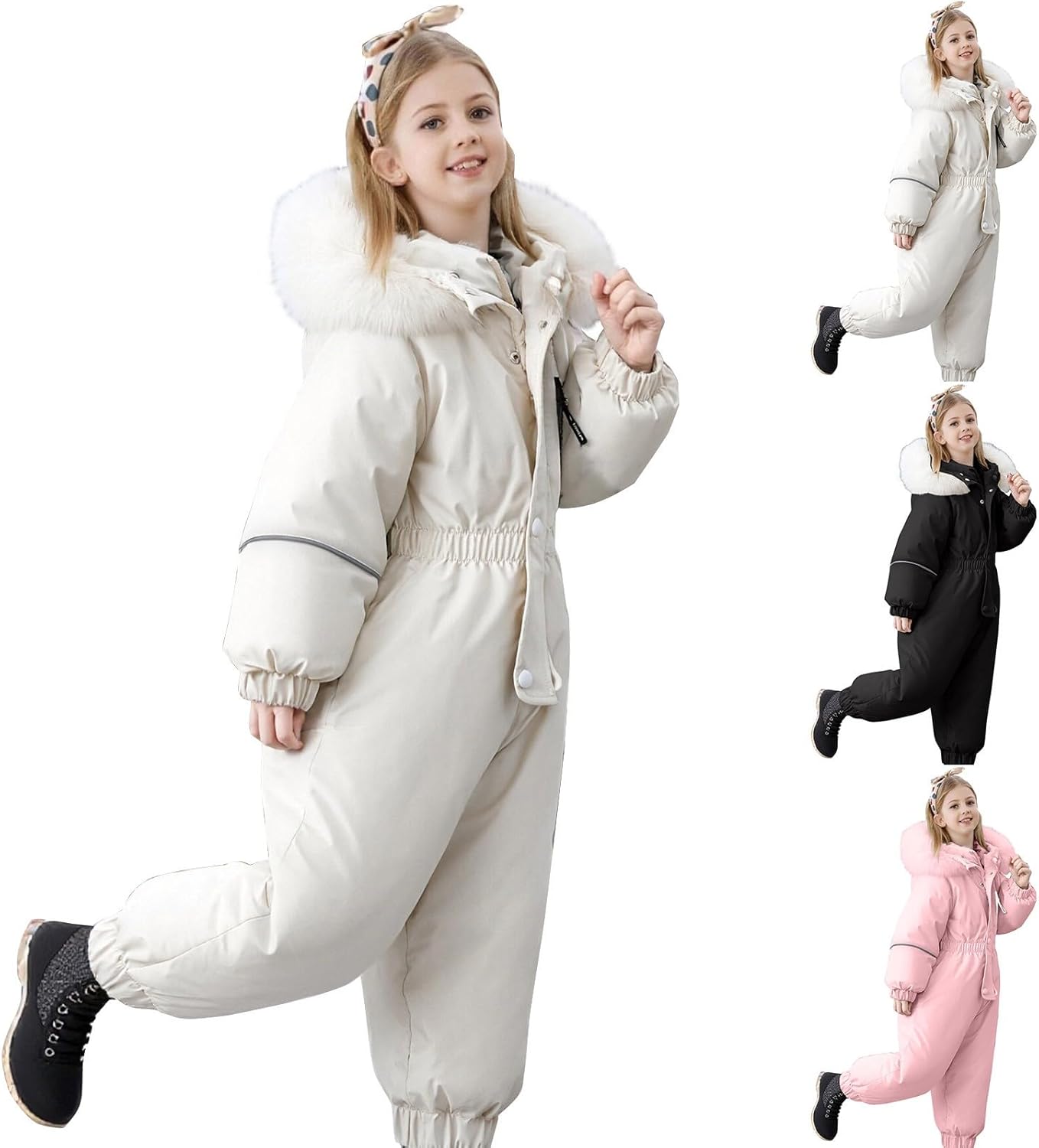 Girls Onesie Ski Jumpsuit One Piece Windproof Waterproof Winter Snowsuit Outdoor Snowboarding Jacket Ski Jumpsuit