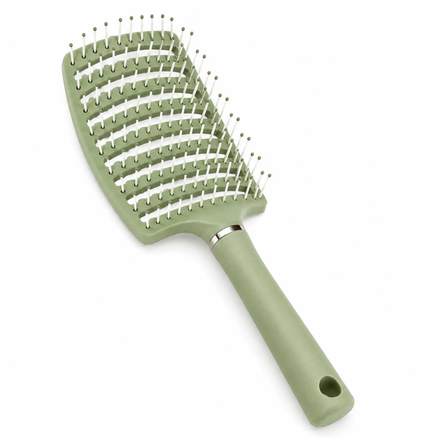 LAC FOR YOU Haarbürste Ohne Ziepen – Entwirrbürste & Detangler Bürste für Nasses & Trockenes Haar – Locken, Glattes, Dickes & Feines Haar – Flexibel, Belüftet, Ergonomisch – Salbeigrün