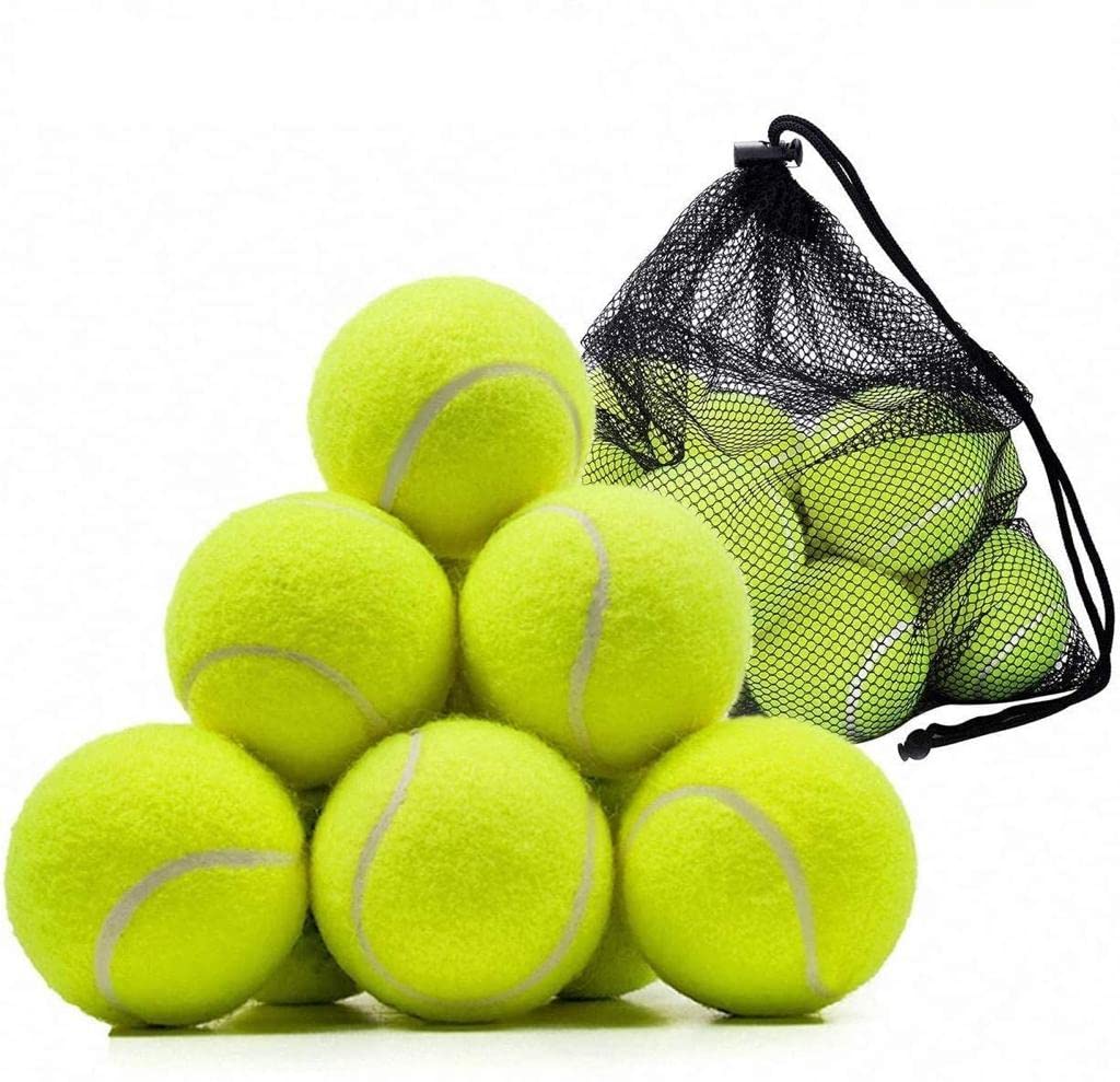 SAVEXDurable Tennis Balls with Mesh Carrying Bag, Sport Play Tennis Cricket Dog Toy Ball, Sturdy & Durable,For Lessons, Practice, Throwing Machines Adults Children Exercise Pets