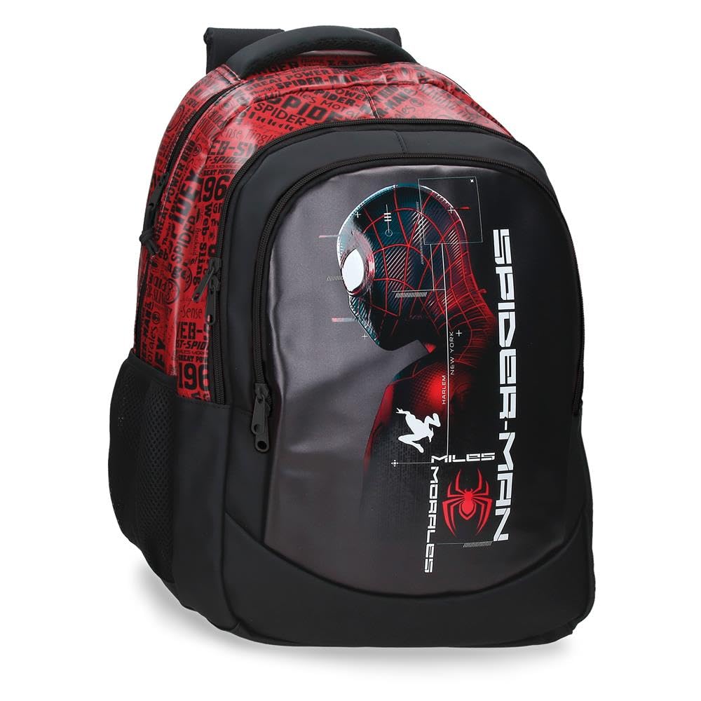 Joumma Marvel Spider Technology Mochila Escolar Doble Compartimento Portátil 15,6 pulgadas Negro 34x46x21 cm PVC 32,84L