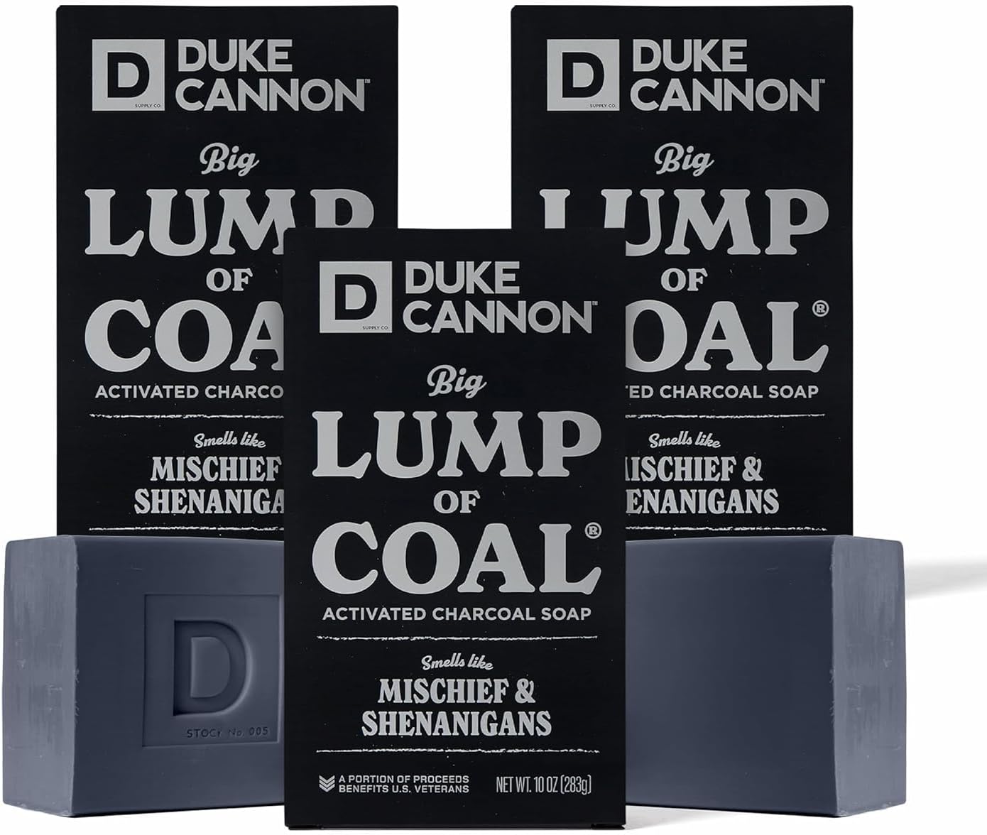 Supply Co. Big Lump of Coal Soap Bar for Men Holiday Edition (Bergamot & Black Pepper Scent) Superior Grade, Extra Large, Paraben-free, All Skin Types, 10 oz (3 Pack)