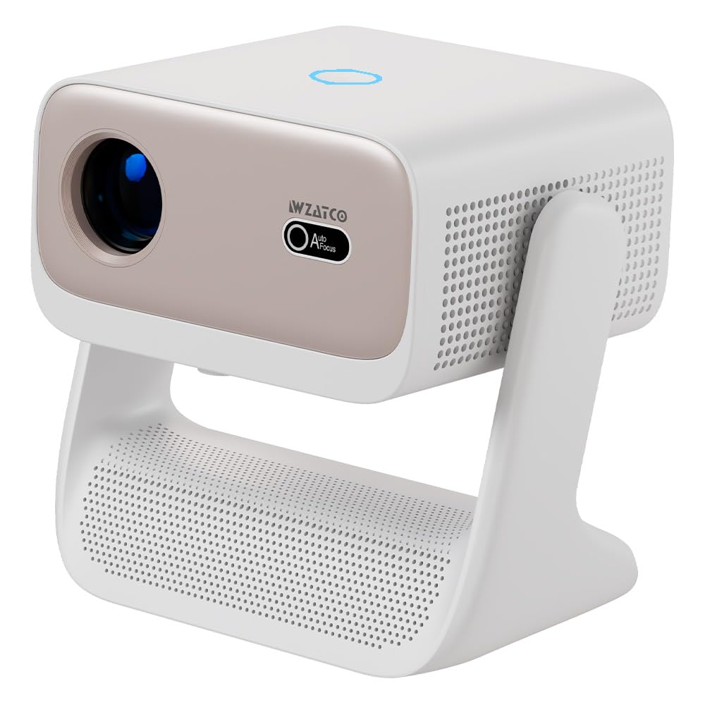 WZATCO Yuva Spectra, Android 14, Fully Automatic, Native 1080P FHD Projector 4k Ultra HD, Sealed Engine, HDMI ARC, WiFi 6 & BT, 13000 Lumens, Portable Room Cinema, White