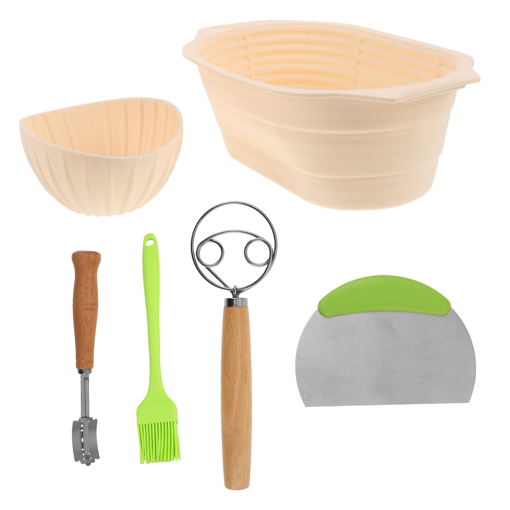 Cesta Banneton Redonda de Silicona para Fermentar Pan, 1 Juego