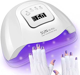 LED UV Nail Lamp, 120W Nail Dryer, Professional Gel Nail Polish Curing Light with 4 Timer Setting, Automatic Sensor and LCD Display, Portable UV Nail Dryer Suitable for Fingernails & Toenails