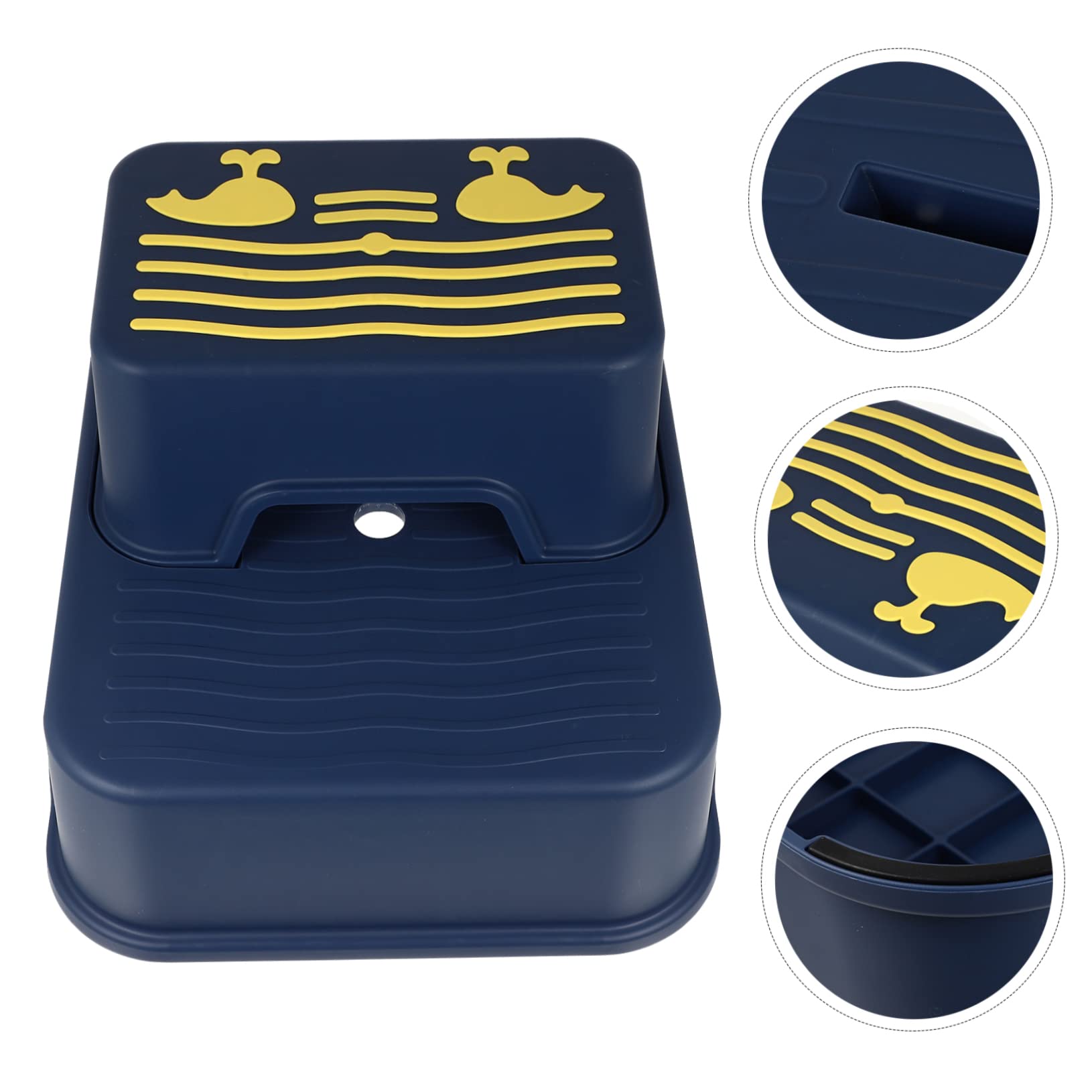 VICASKY Taburete Infantil de Dos Niveles Antideslizante de Plástico Seguro Bordes Suaves para Entrenamiento en Baño y Lavamanos Azul
