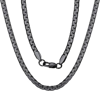 ChainsPro Thick Black Necklace 4mm Stainless Steel Mens Jewelry Gift