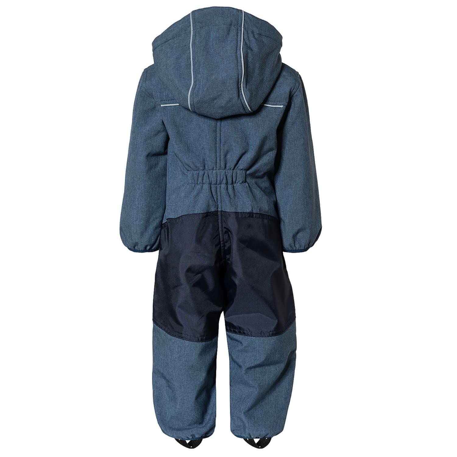 Outburst - Baby Kinder Softshell-Overall Schneeanzug gefüttert wasserdicht 10.000 mm Wassersäule atmungsaktiv Winddicht, blau Mel. - 3714254