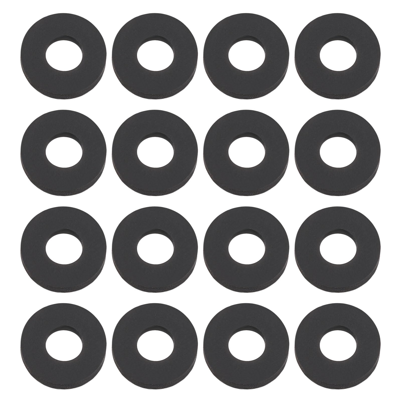 DEFANEX 16pcs Silicone Flat Washer (ID 4mm OD 9mm Thick 2mm) - Soft & Flexible O Sealing Ring Fastener Sealing Spacer Gasket Accessories for Shower Head Water Hose Valve Pump, Black
