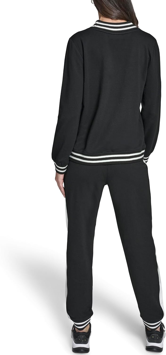 Karl Lagerfeld Women's Karl and Choupette Patches Iconic Varsity Blouse