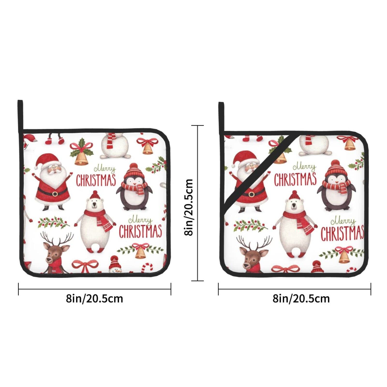 Set Di 2 Presine Anti-calore Con Tasca - Per Forno, Microonde, Cucina, Resistenti E Facili Da Pulire (20,5x20,5 Cm)