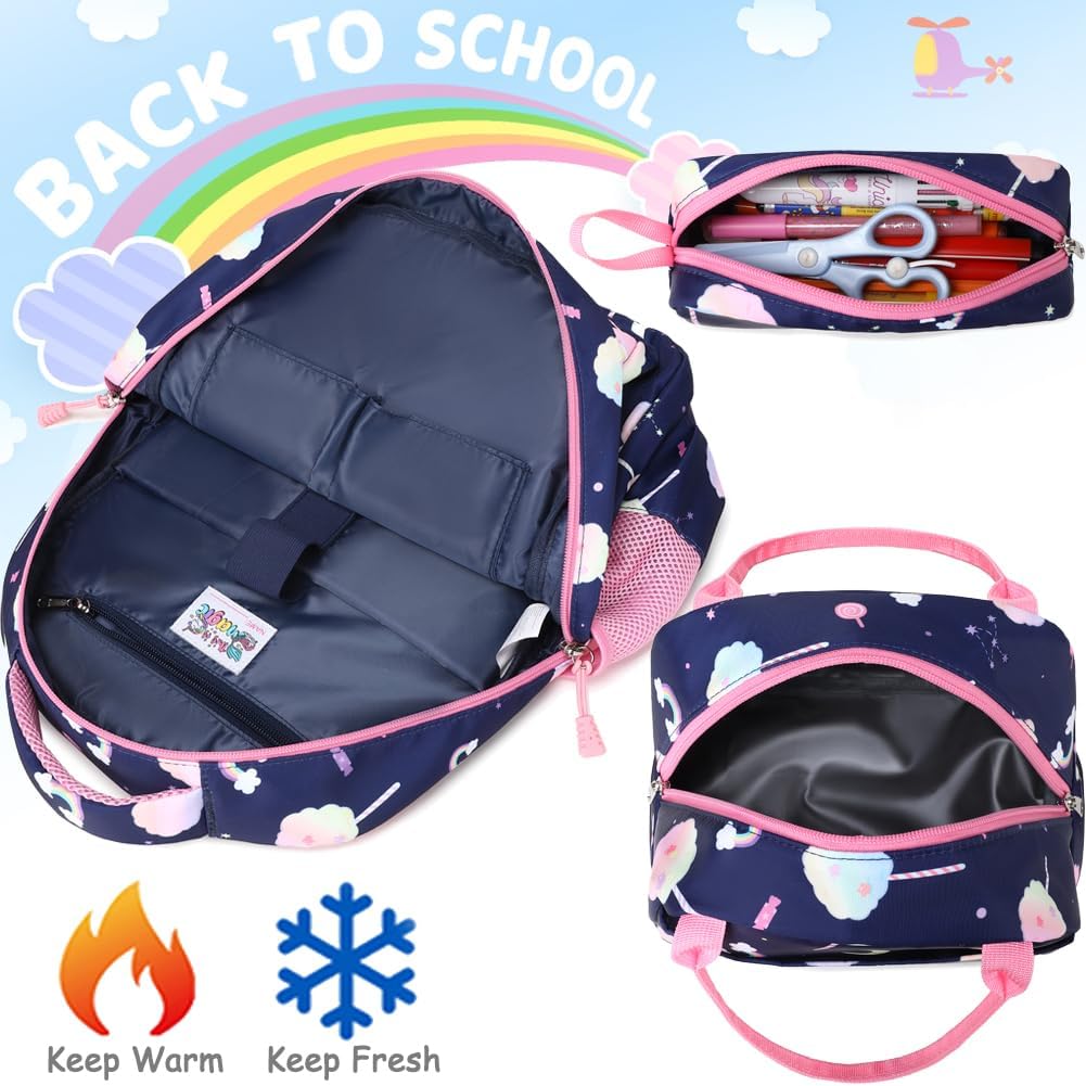 Meisohua Girls Backpack with Lunch Box 3 in 1 Set Kids Backpack for Girls Preschool Kindergarten Elementary School Backpack - Image 7
