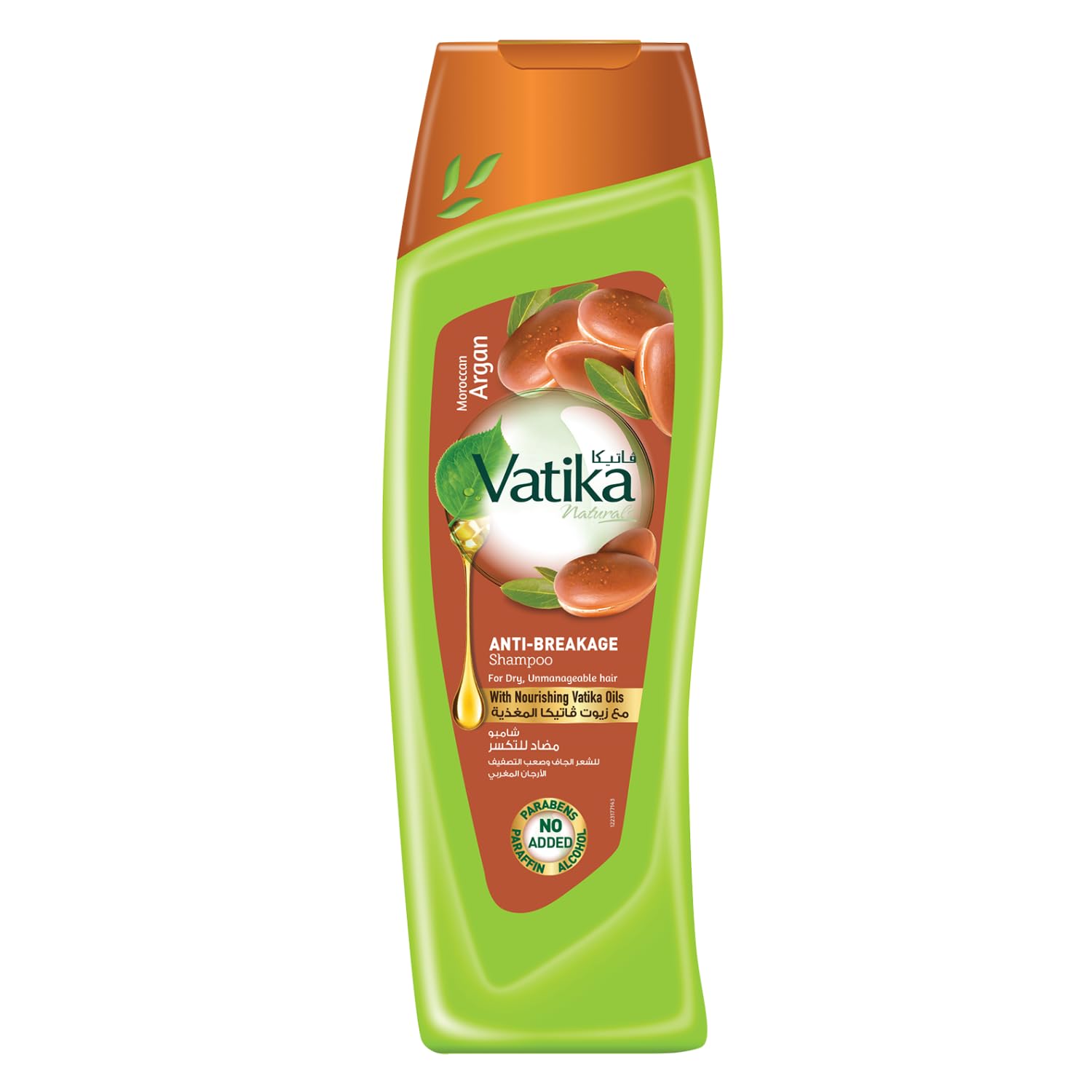 Vatika Naturals Moroccan Argan Anti-Breakage Shampoo 600ml | Moisture Soft Hair | For Dry, Unmanageable Hair | No Parabens, Paraffins or Alcohol (400 ML)