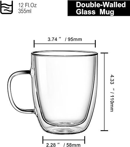 Miniatura 2 de Tazas de té de cristal de borosilicato de doble pared resistente al calor