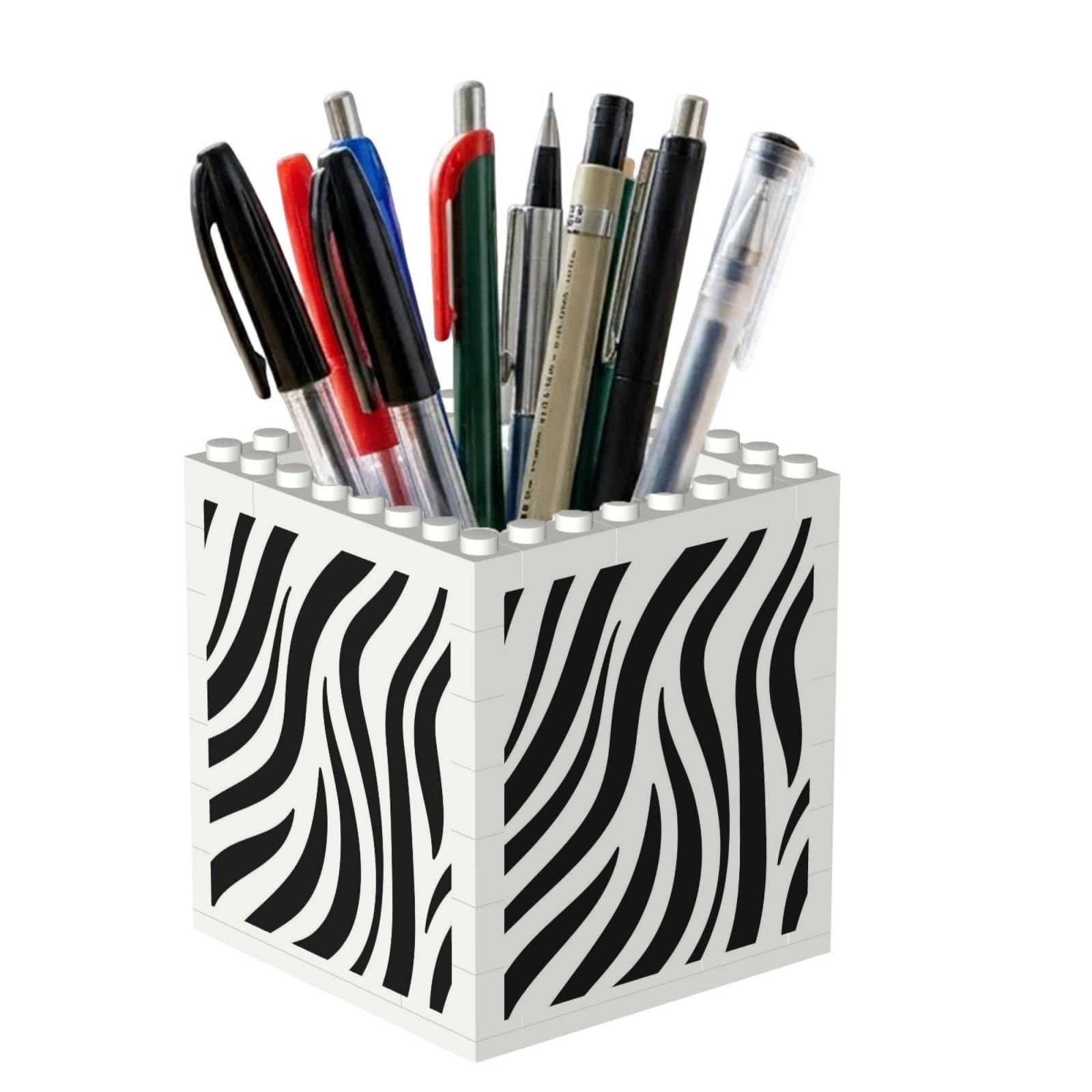 Poadnly Zebra, Pen Pot Pencil Holder for Office Home School, Compact Desk Organiser for Office Stationery