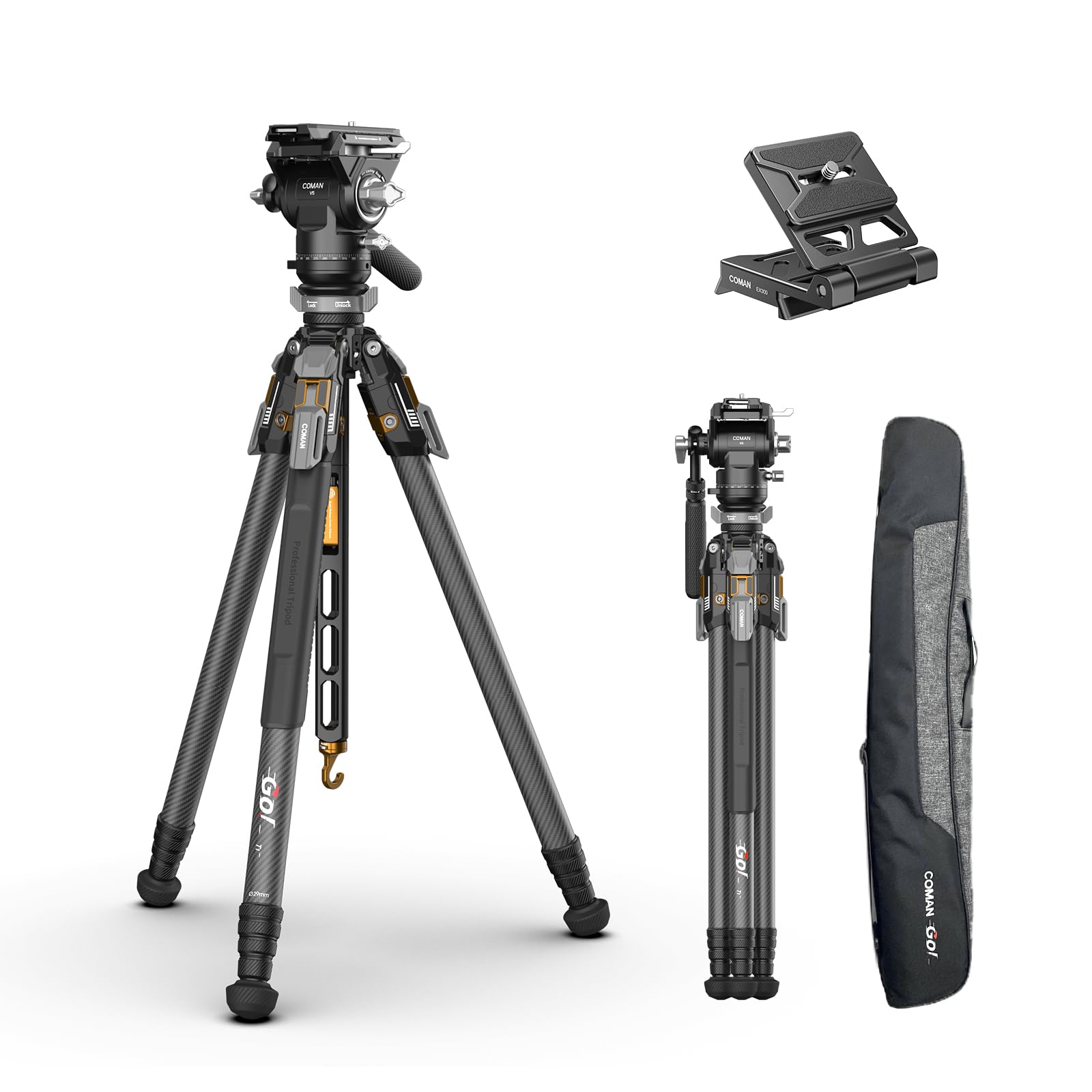 Amazon.com : COMAN T1SV5 One-Snap Release Carbon Fiber Camera