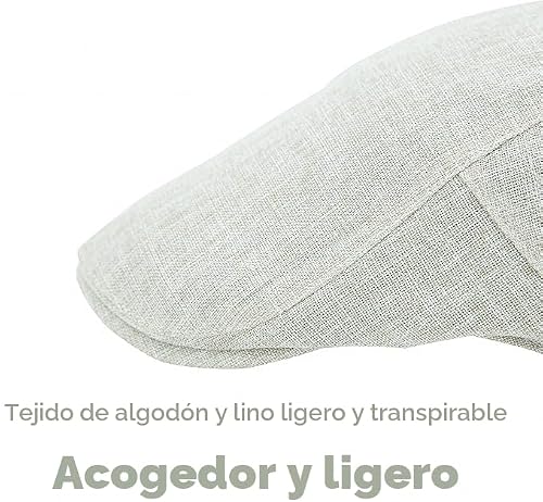Miniatura 3 de Keepsa Gorra Plana De Cáñamo Puro Para Hombre De Estilo Vintage Gorra Irlandesa Boina Estilo Gatsby