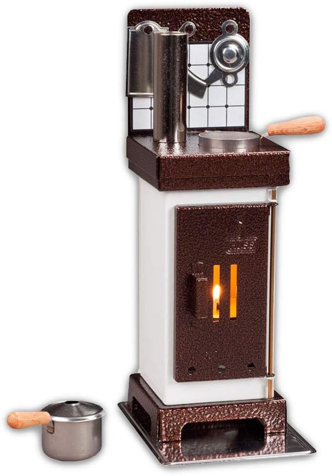 Miniature Steel Stove Oven German Incense Smoker Burner Aromatherapy Oil Diffuser (White/Silver)