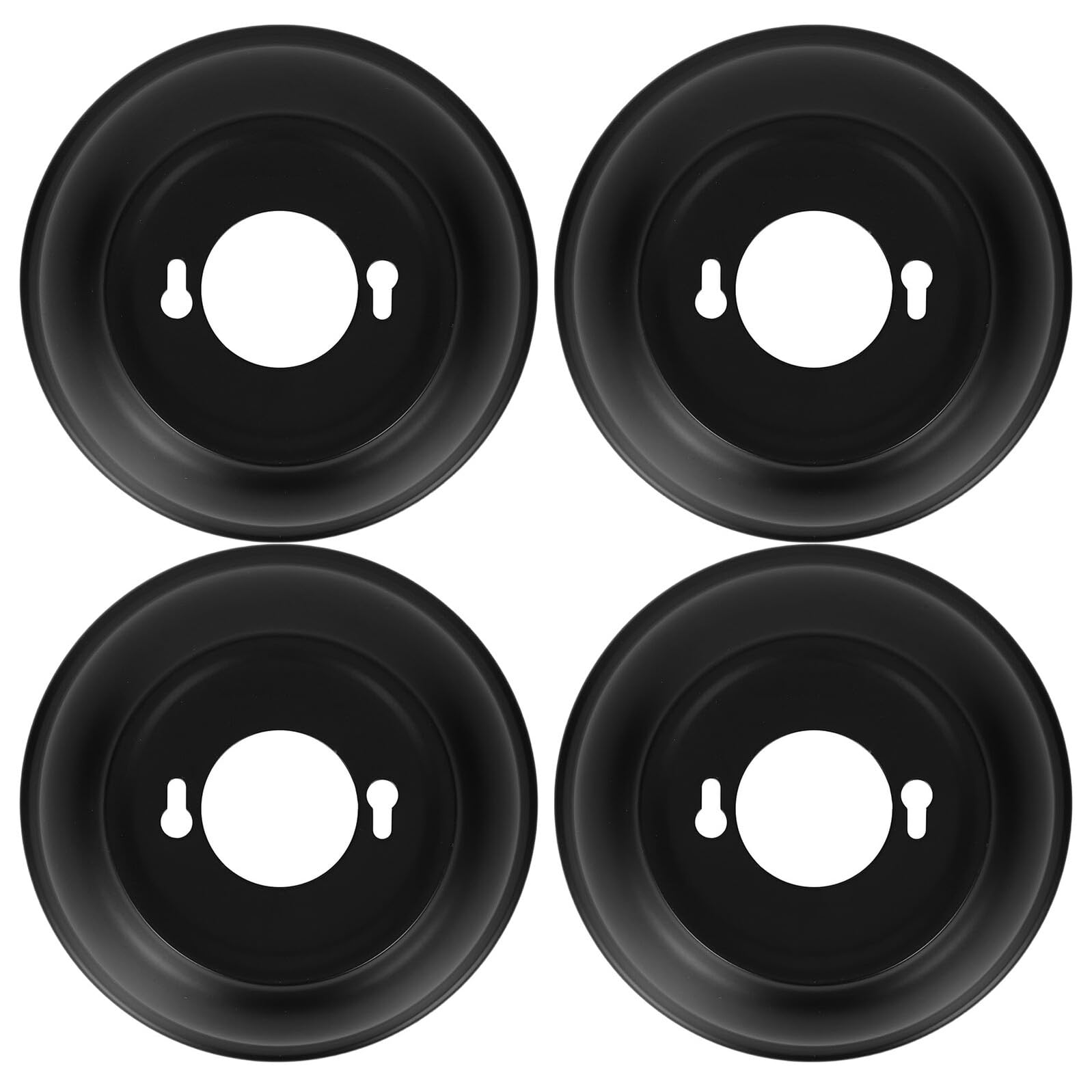 Cubiertas de hierro negro para ventilador con orificio de 42,5 mm kit de 4 piezas SHINEOFI 8