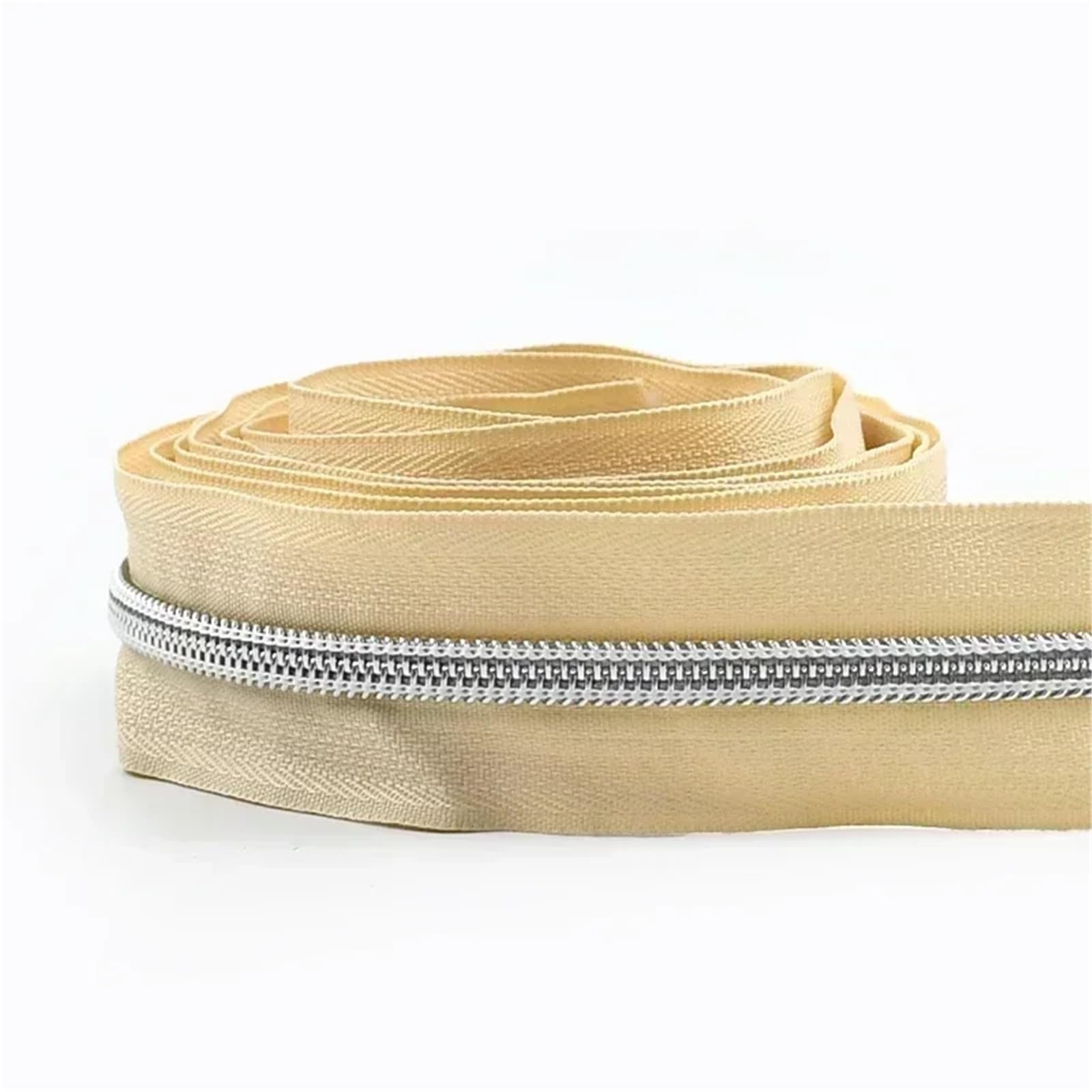 Two Way Zip 2pc Silver 5# Nylon Zipper Tapes 1-5M Zippers Continuous Zip Roll Garment Repair Closure Zips Sewing Accessories for Sewing(Color58,1Meter)