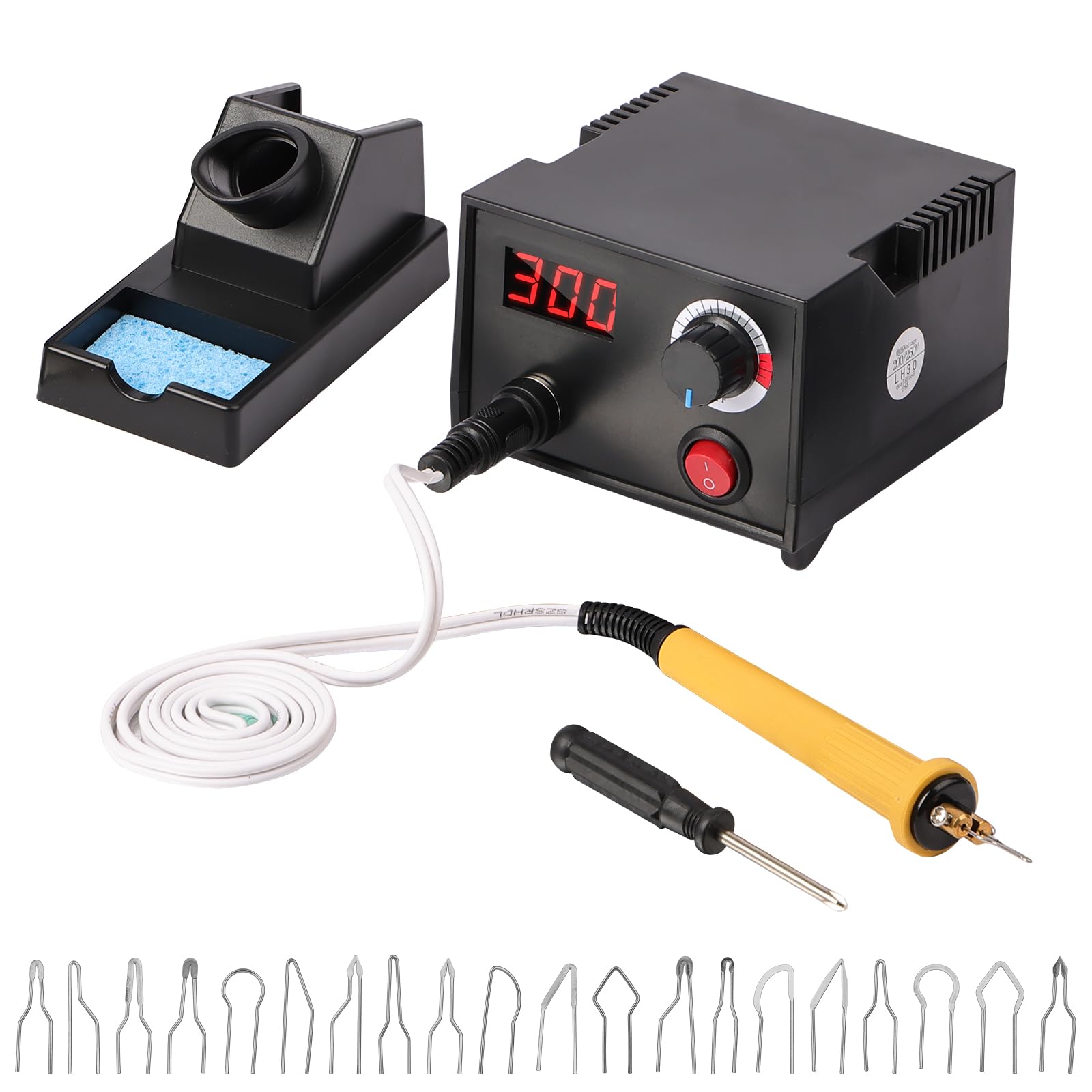 Set Pirografo per Legno professionale con Display LCD,20 Punte Incluse, Temperatura Regolabile 250–750°C, Ideale per Legno, Pelle, Zucca e Sughero