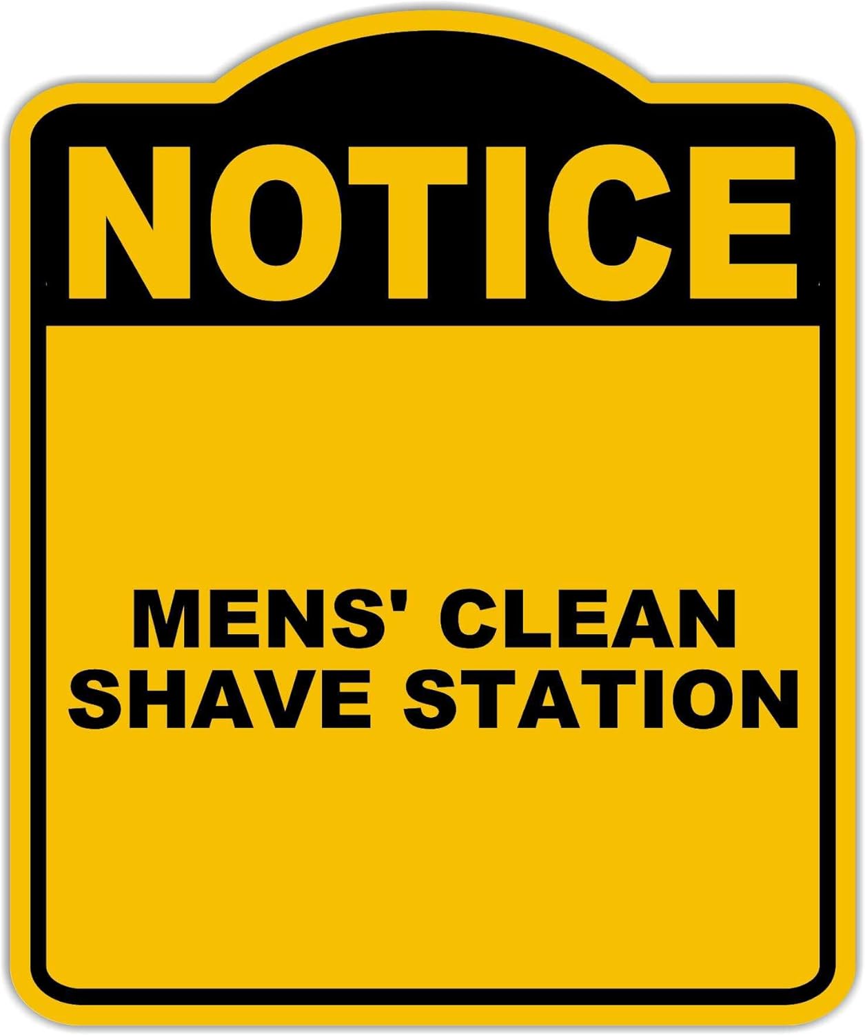 MENS' CLEAN SHAVE STATION Notice Yellow Black Aluminum Composite Sign 15 x 18 inches
