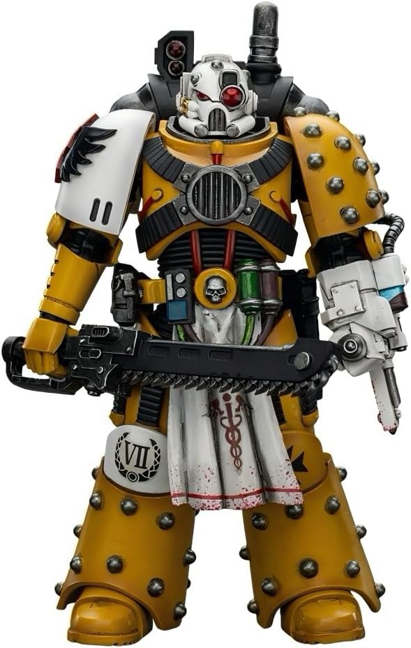 JOYTOY Warhammer The Horus Heresy 1/18 Action Figure Imperial Fists Legion Praetor in Tartaros Terminator Armour with Power Sword and Vigil Storm Shield Collection Model Birthday Gifts